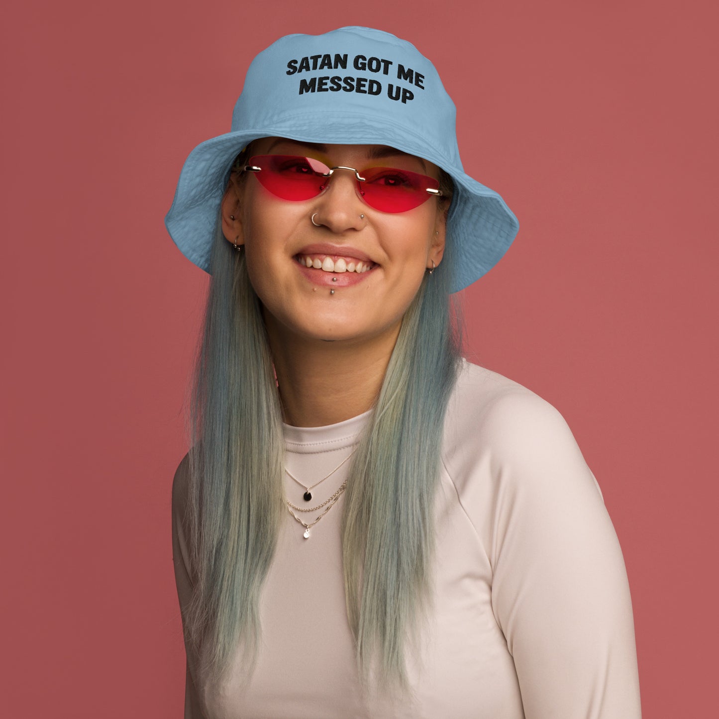 Satan Got Me Messed Up bucket hat