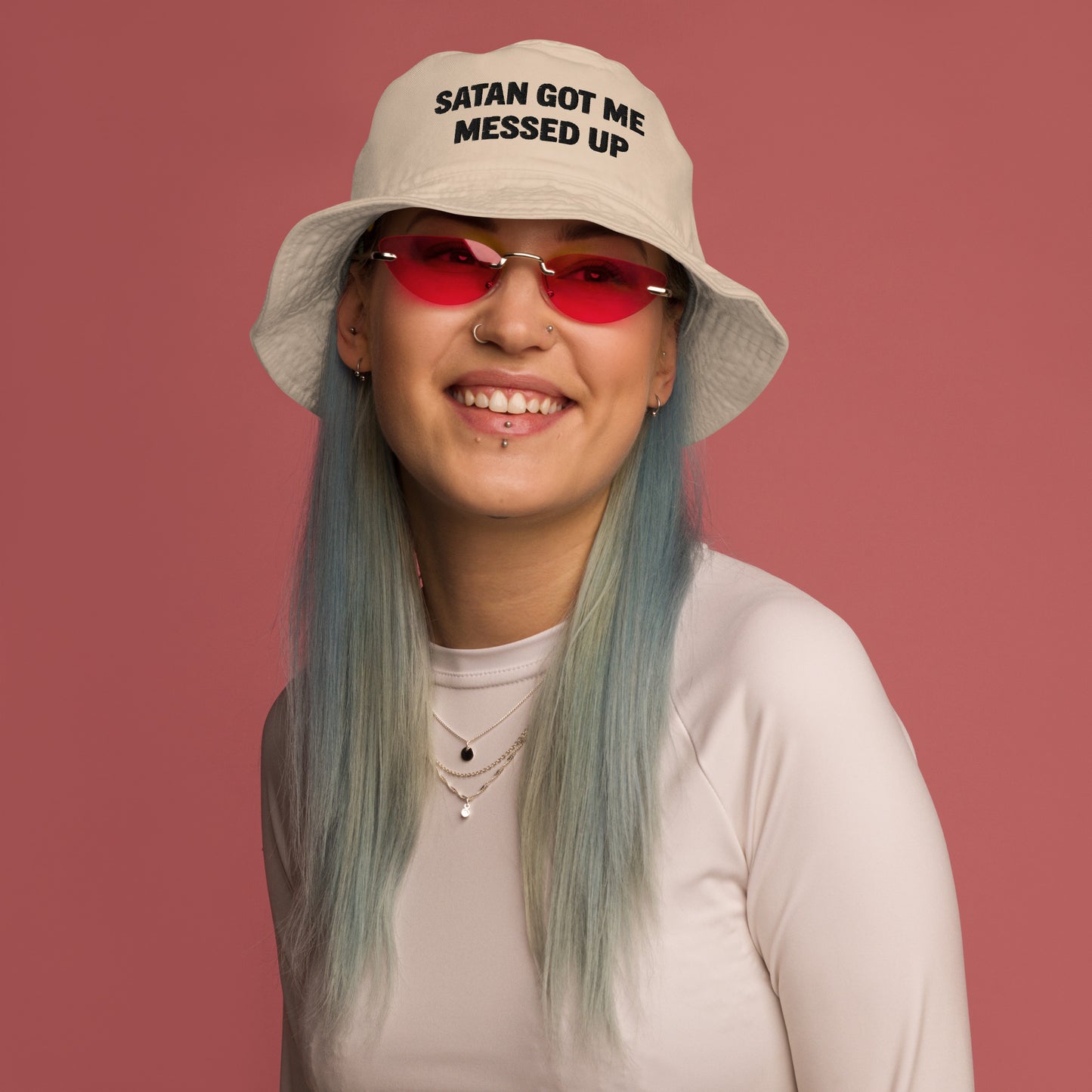 Satan Got Me Messed Up bucket hat
