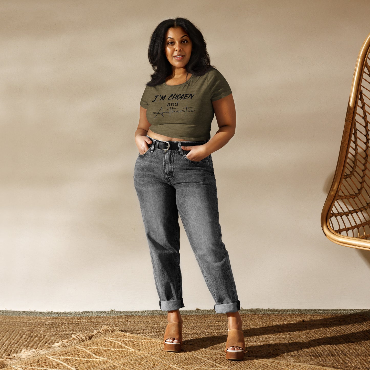 Chosen and Authentic crop tee